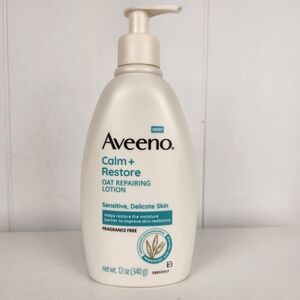 NEW Aveeno Calm + Restore Oat Repairing Lotion Restorative Skin Therapy 12oz